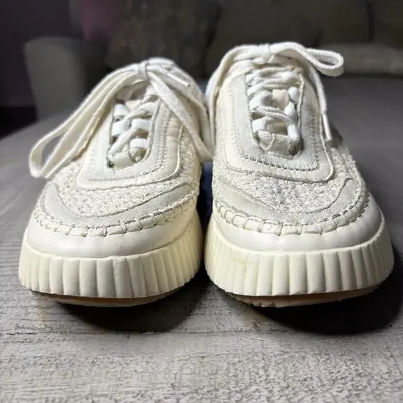 Mi.im Dolea Platform Sneakers Shoes Crochet Leather Boho Ivory Sz 8 - Picture 2 of 7